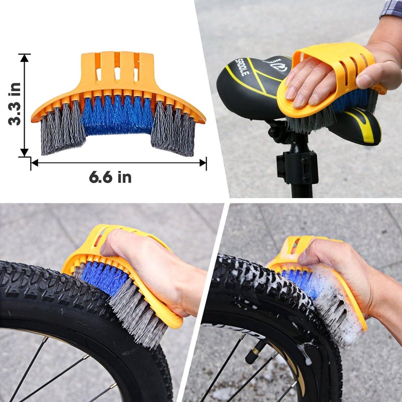 SINGARE 7pcs Bicycle Bike Cleaning Tools Set, Bike Clean Brush Kit Suitable for Mountain, Road, City, Hybrid, BMX and Folding Bike - Image 4